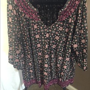 Lucky Brand cotton floral blouse